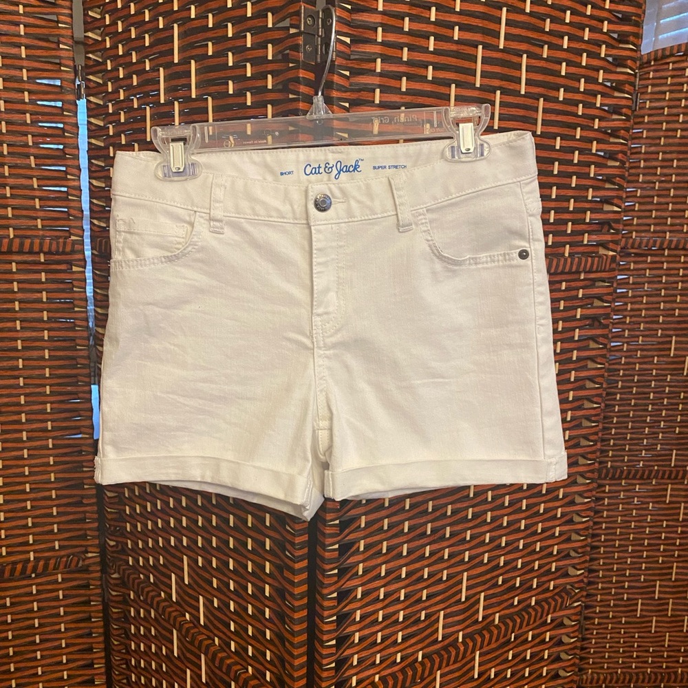 Cat & Jack superstretch white denim shorts